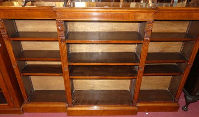Lot 1352 - A late Victorian mahogany breakfront open...