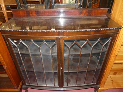Lot 1354 - A 1930s mahogany ledgeback bowfront double...
