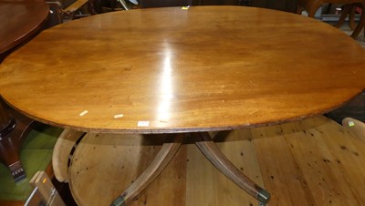 Lot 1367 - A 19th century mahogany oval tilt-top pedestal...