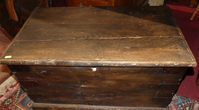 Lot 1376 - A 19th century stained pine and metal bound...