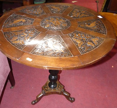 Lot 1390 - A 19th century Continental walnut and inlaid...