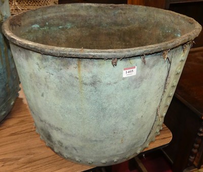 Lot 1405 - A circa 1900 riveted copper circular log...