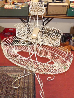 Lot 1415 - A mid-19th century white painted wired metal...
