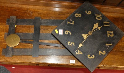 Lot 1420 - An Arts & Crafts influence black painted oak...