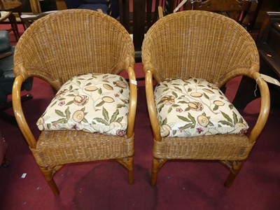 Lot 1433 - A pair of contemporary bamboo effect and...