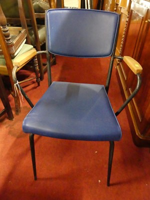 Lot 1438 - A 1960s painted rod metal and blue vinyl pad...