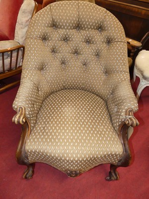 Lot 1442 - A mid-Victorian mahogany framed and floral...