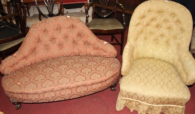 Lot 1447 - A Victorian mahogany framed and floral...
