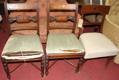 Lot 1448 - A set of four 19th century mahogany bar back...