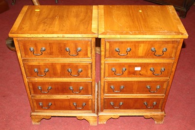 Lot 1457 - A pair of reproduction yew wood and...