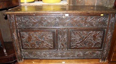 Lot 1470 - An 18th century and later floral relief carved...