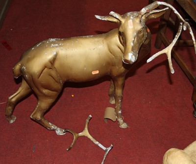Lot 1472 - A painted composite model of a standing stag...