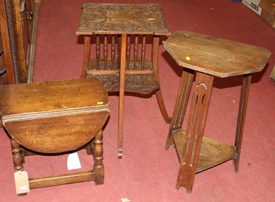 Lot 1480 - An Arts & Crafts floral relief carved walnut...