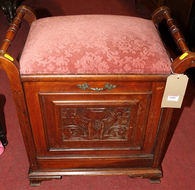 Lot 1488 - An Edwardian walnut and pink floral dralon...