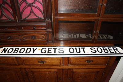 Lot 1496 - A painted wall mounted sign, titled 'Nobody...
