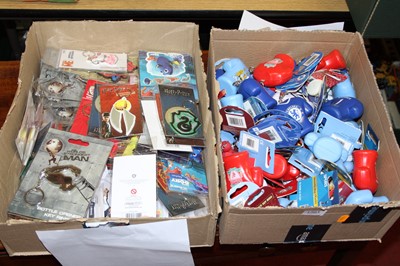 Lot 1503 - Two boxes of mixed keyrings, to include...