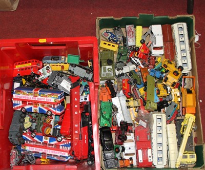 Lot 1521 - Two boxes of mixed playworn diecast