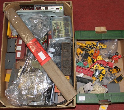 Lot 1523 - Two boxes of mixed diecast vehicles, model...
