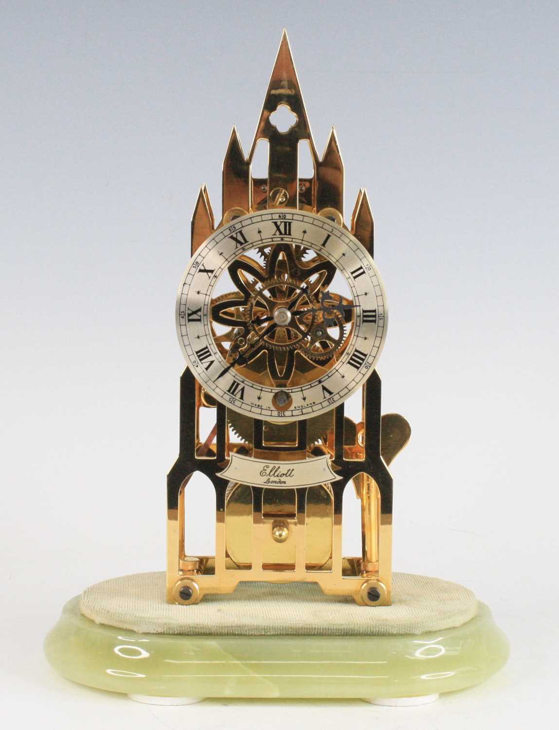 Lot 2365 - Elliott of London - a brass skeleton clock, of...