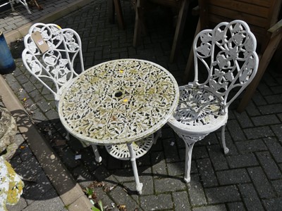 Lot 1450 - A galvanised, pierced and later white painted...
