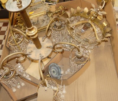 Lot 1340 - A French style lacquered brass five branch...