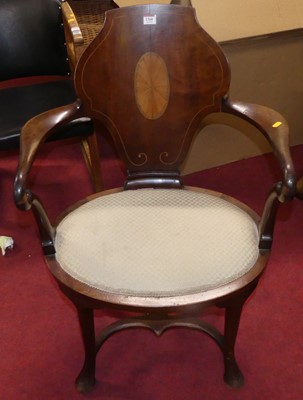 Lot 1366 - A circa 1900 mahogany and satin wood inlaid...