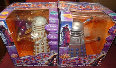 Lot 1496 - A pair of boxed Dr Who radio controlled daleks