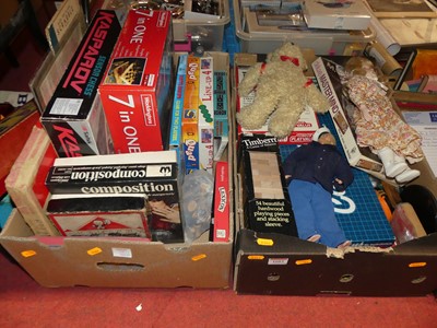 Lot 1603 - Two boxes containing a quantity of board games...