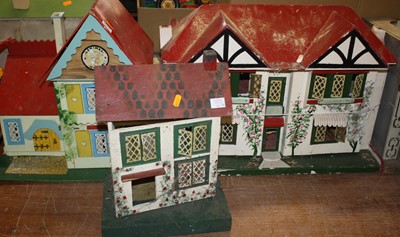 Lot 1614 - Three various wooden dolls houses