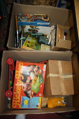 Lot 1668 - Two boxes of childrens toys and effects to...