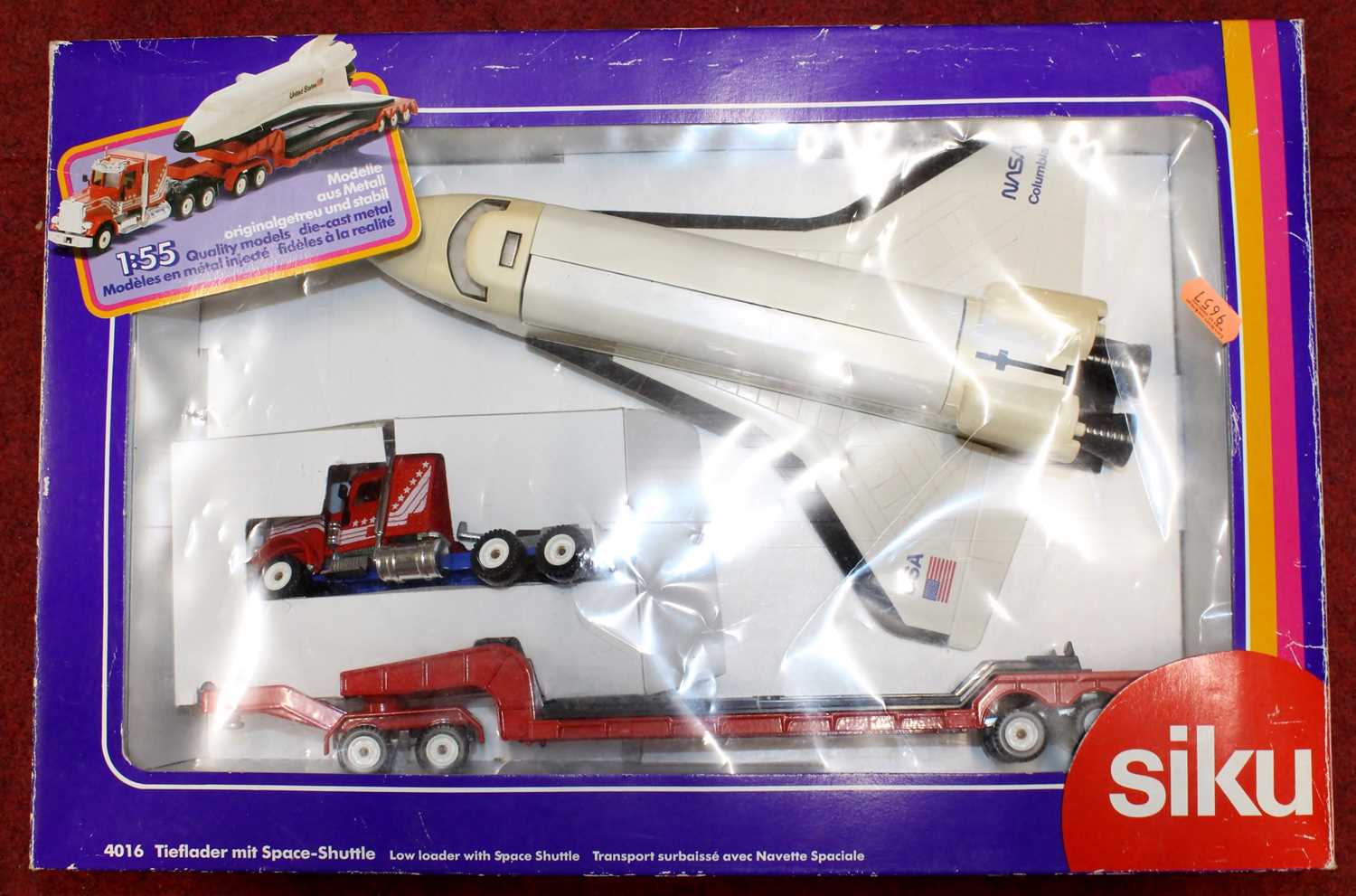 Lot 1530 - A Siku No. 4016 low loader with space shuttle...