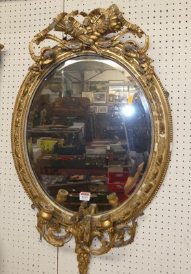 Lot 1163 - A 19th century git wood and gesso oval...