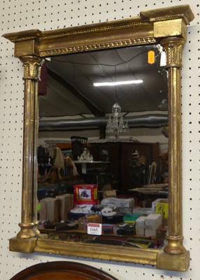 Lot 1165 - A 19th century gilt wood small pier mirror, of...
