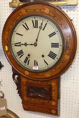 Lot 1166 - A Victorian walnut and inlaid circular drop...