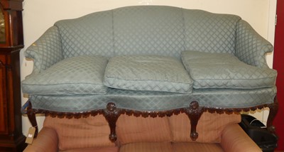 Lot 1186 - An early 20th century mahogany framed and blue...