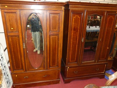Lot 1200 - Two similar Edwardian mahogany and satinwood...