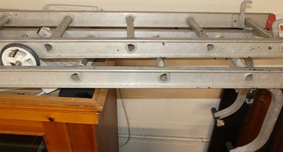 Lot 1195 - An aluminium two-piece full length extendable...