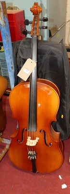 Lot 1206 - A cello, with canvas carry bag (2)