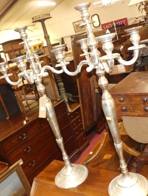 Lot 1209 - A pair of contemporary silvered metal...