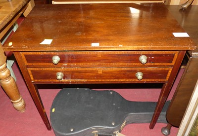 Lot 1220 - An Edwardian mahogany and satinwood inlaid two...