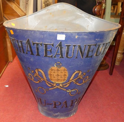 Lot 1224 - A French painted metal portable wine bucket,...
