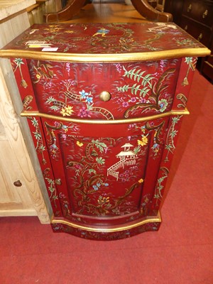 Lot 1238 - A contemporary chinoiserie style red painted...