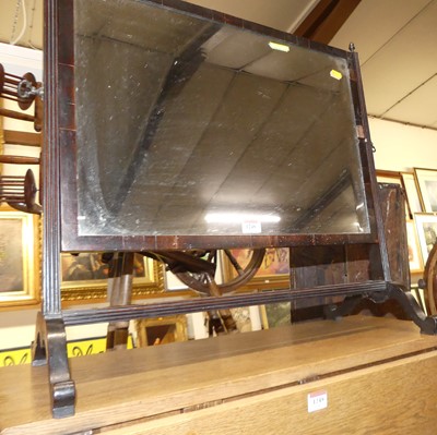 Lot 1248 - A 19th century mahogany swing toilet mirror,...