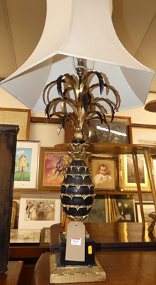 Lot 1253 - A contemporary black painted and gilt...