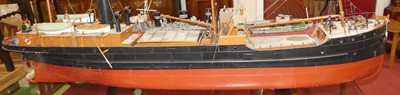 Lot 1281 - A scale scratch built model of a cruiseliner,...