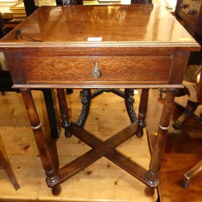 Lot 1256 - A circa 1900 mahogany single drawer side table,...