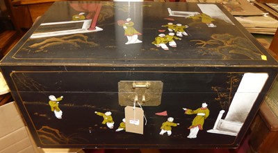 Lot 1264 - A contemporary black lacquered and gilt...