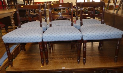 Lot 1271 - A set of six Regency mahogany bar and fan back...