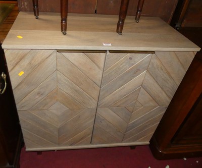 Lot 1315 - A contemporary light grained oak effect double...
