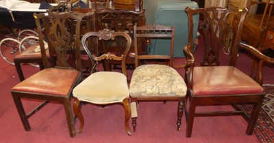 Lot 1328 - A set of six Chippendale style mahogany dining...